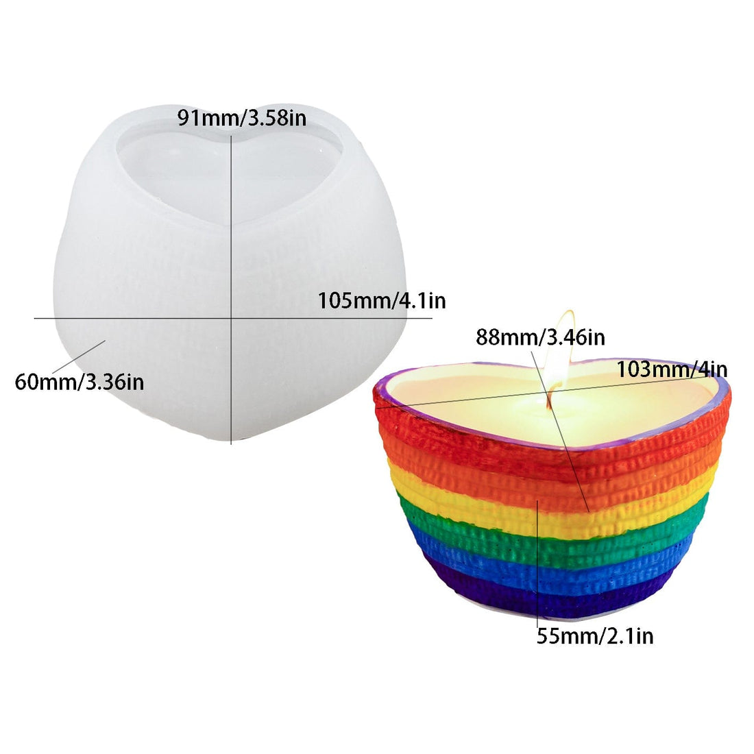 My Store Silicon Mould Heart Trinket Bowl Mould