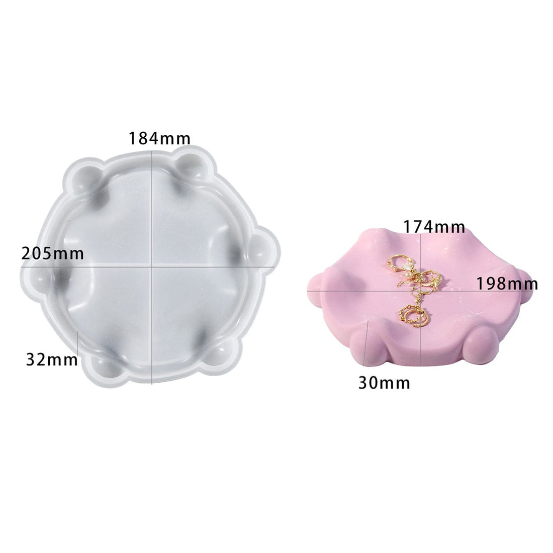 My Store Silicon Mould Six Ball Disc Storage Dish Mould