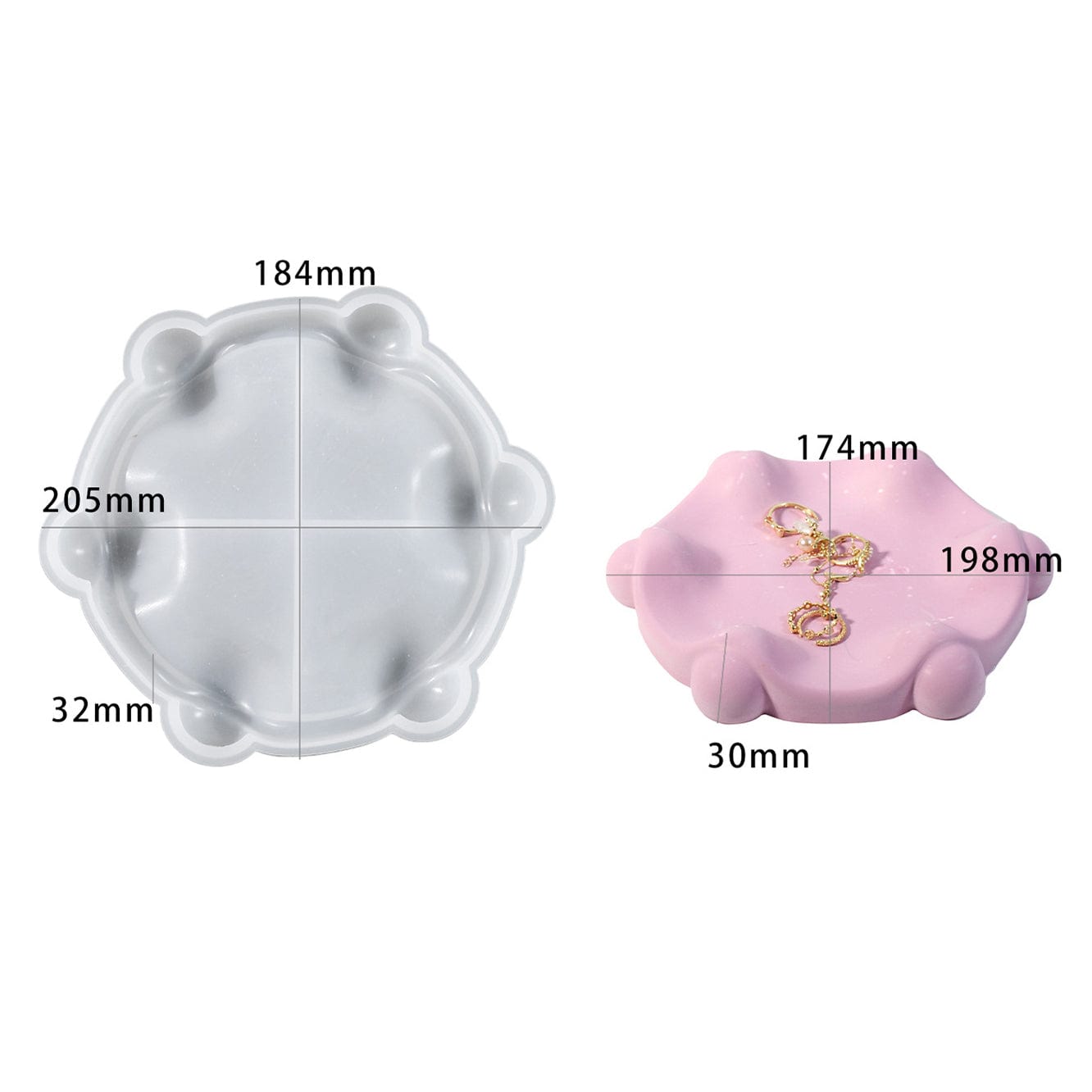 My Store Silicon Mould Six Ball Disc Storage Dish Mould