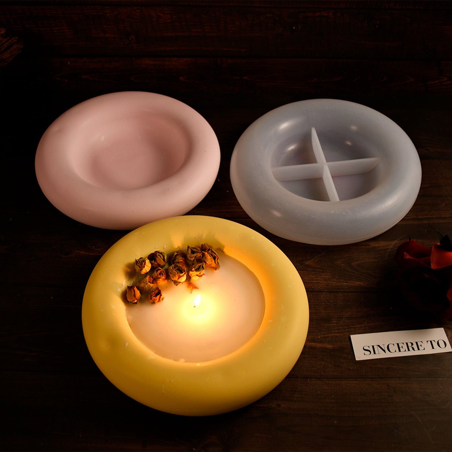 My Store Silicon Mould Donut Shape T-Light & Candle Holder Mould