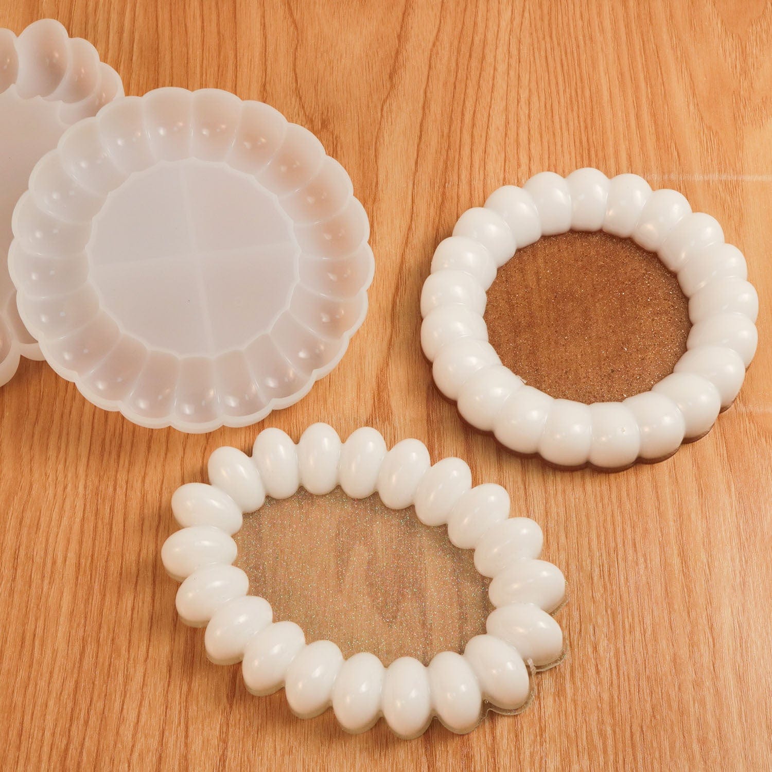 My Store Silicon Mould Oval Shape With Round Bubble Border Mould