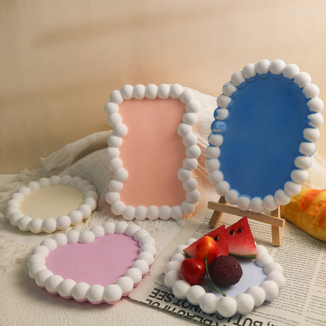 My Store Silicon Mould Flower Shape With Round Bubble Border Mould