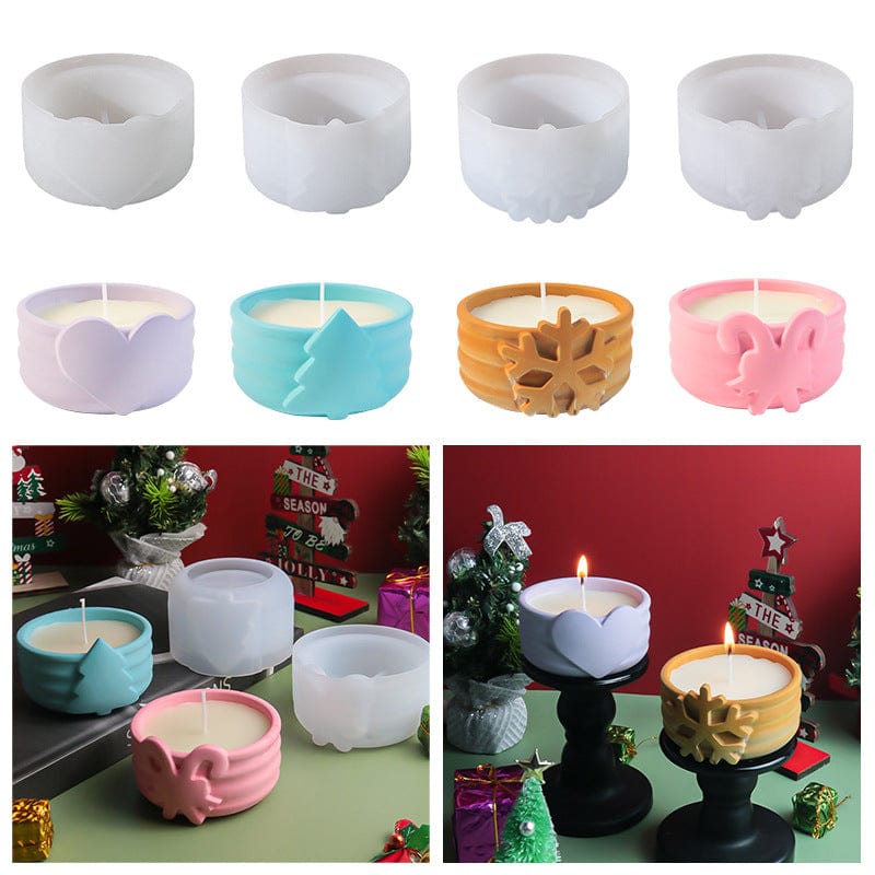 My Store Silicon Mould Christmas T-light and candle base Mould