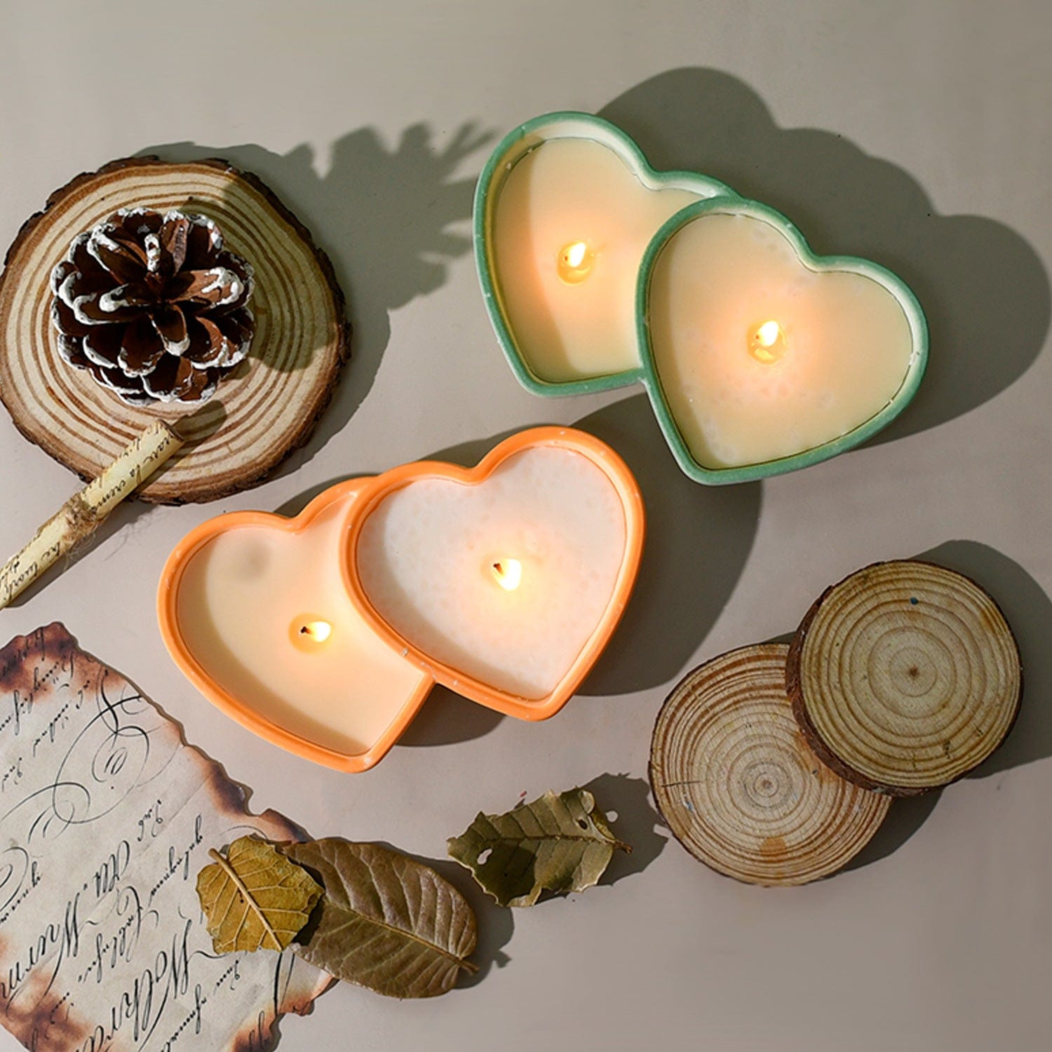 My Store Silicon Mould Double Heart Candle Cup Mould