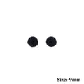 Crafteria 9mm 50Pcs Black Eyes Flat Base