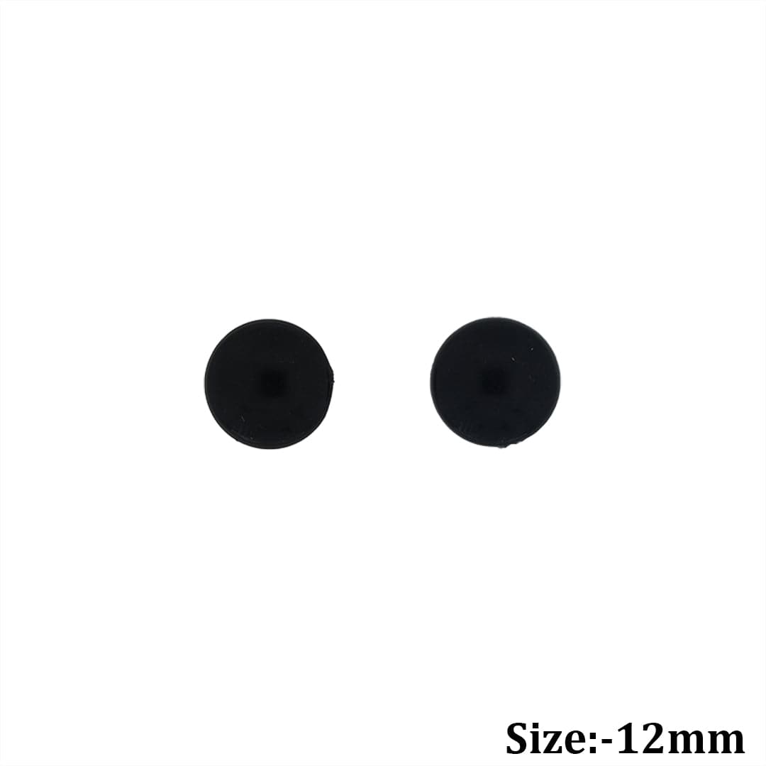 Crafteria 12mm 50Pcs Black Eyes Flat Base