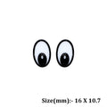 Crafteria Black 16 x 10.7mm Oval Eyes Flat Base