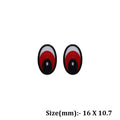 Crafteria Red 16 x 10.7mm Oval Eyes Flat Base