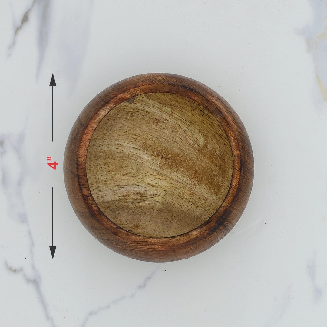 Crafteria 4 Wooden Candle Round Curve Bowl