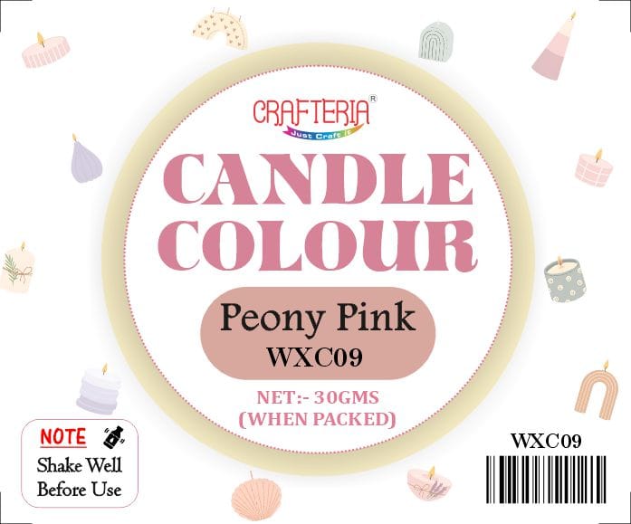 Crafteria Peony Pink Candle Colour